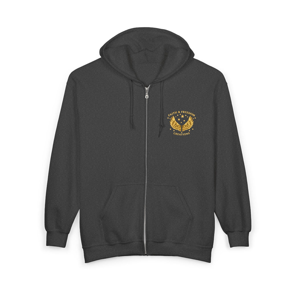 Abraham – Full-Zip Hoodie | “Trusted the Promise” Patriotic Faith Graphic – Five-Star Faith Series
