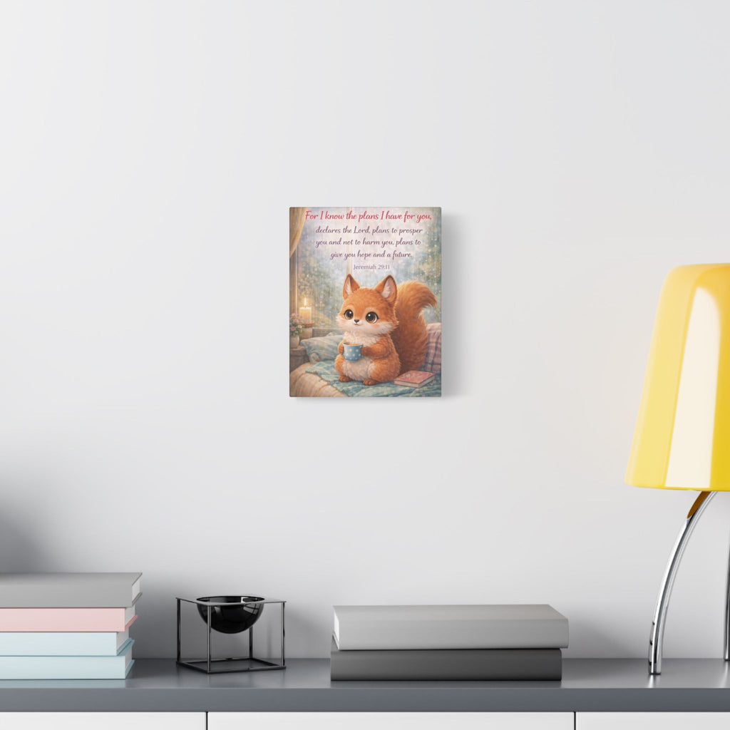 Woodland Fox Jeremiah 29:11 Canvas — Scripture Nursery Wall Art