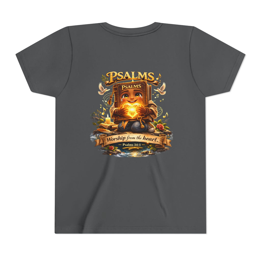Praise Him Psalms 34:1 Youth T-Shirt | Christian Kids Faith Tee | Inspirational Youth Apparel