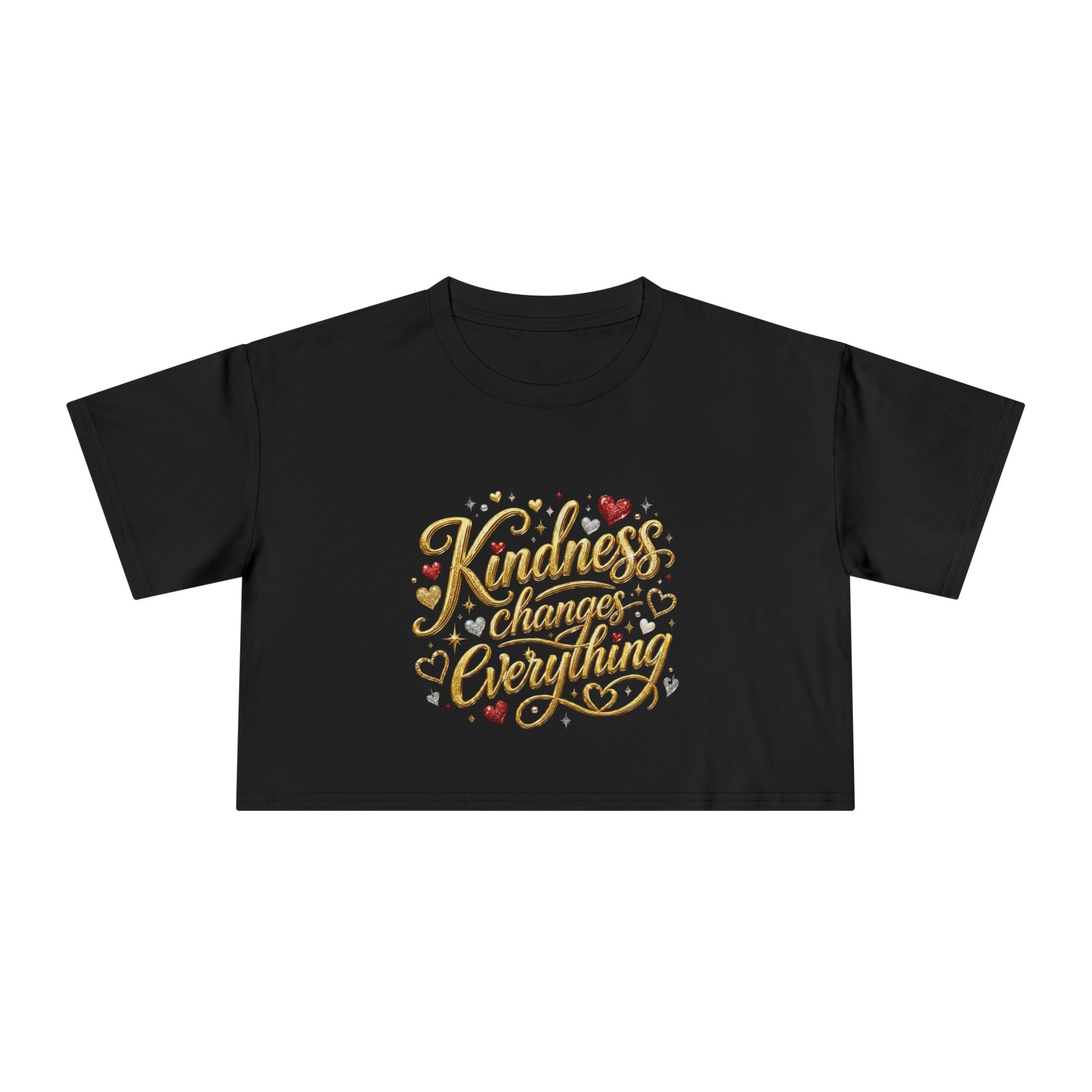 Kindness Changes Everything Crop Tee | Inspirational Women’s Cropped T-Shirt | Soft Casual Graphic Top
