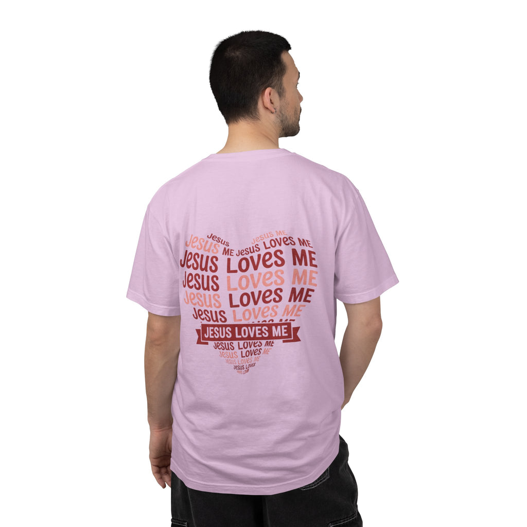 Jesus Loves Me Heart Garment-Dyed T-Shirt – Christian Faith Tee | Vintage Style Inspirational Shirt