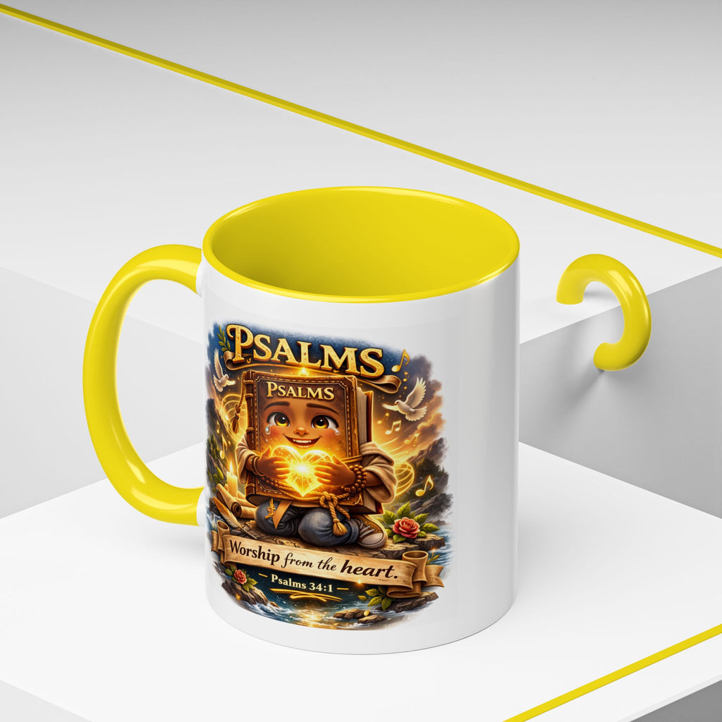 Psalms 34:1 Coffee Mug | Worship From the Heart Mug | Inspirational Christian Accent Mug