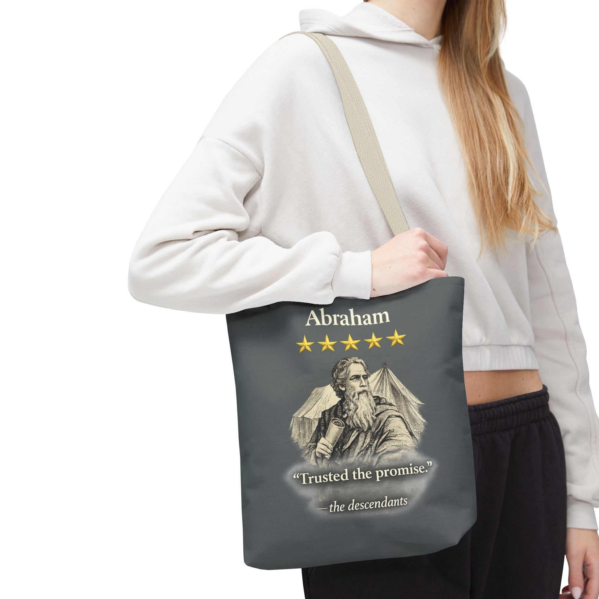 Abraham – Tote Bag | “Trusted the Promise” Patriarch Graphic – Five-Star Faith Series