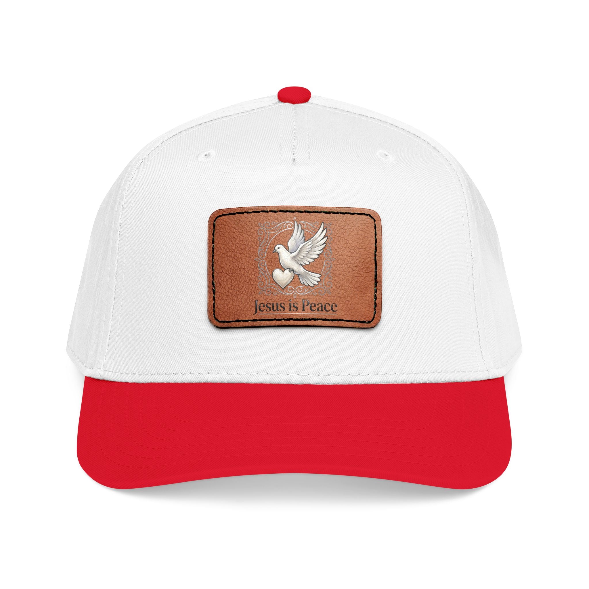 Jesus Is Peace Christian Leather Patch Hat | Dove Faith Baseball Cap | Inspirational Snapback Cap