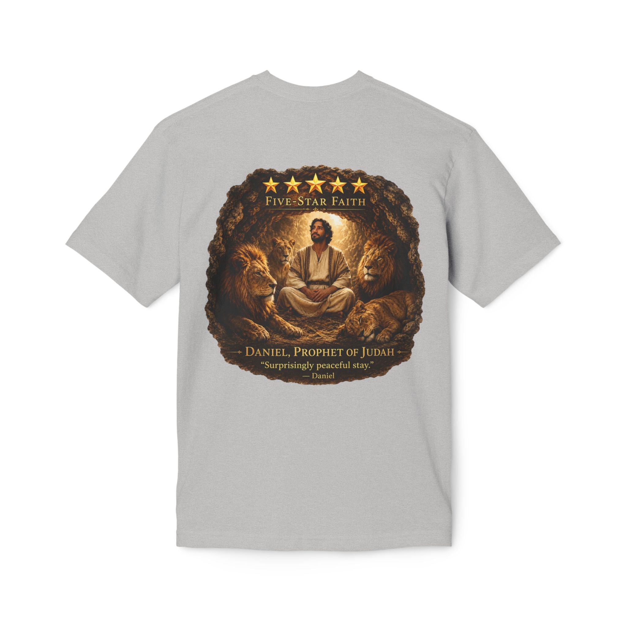 Daniel Review "Stay" Christian T-Shirt — Faith-Based Lion Design
