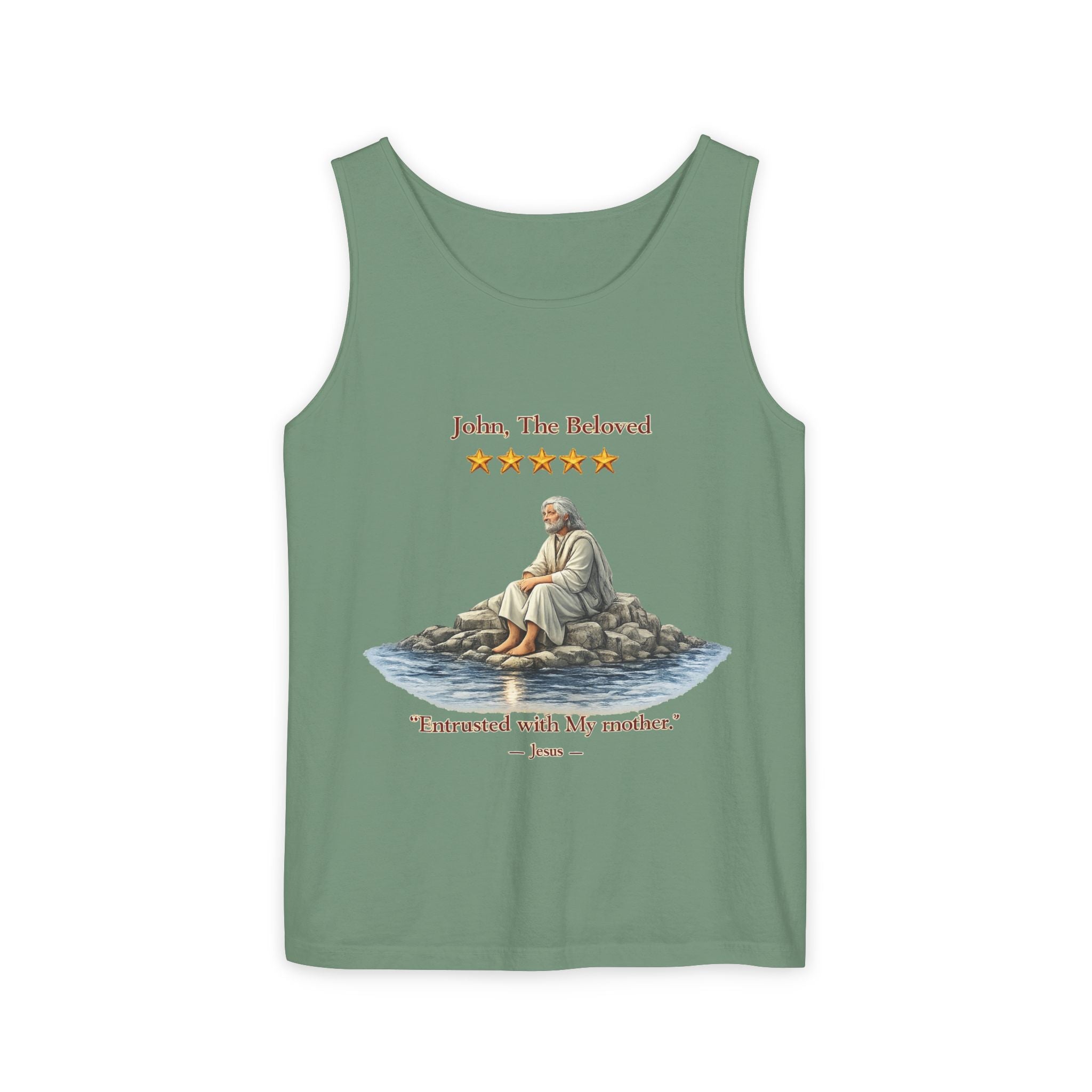 "John, the Beloved Review" Tank Top — "Entrusted with My Mother" Christian Faith Graphic Tank-⭐ Five-Star Faith Series⭐