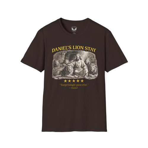 Daniel – T-Shirt | “Lion Stay” Vintage Statue Graphic – Five-Star Faith Series