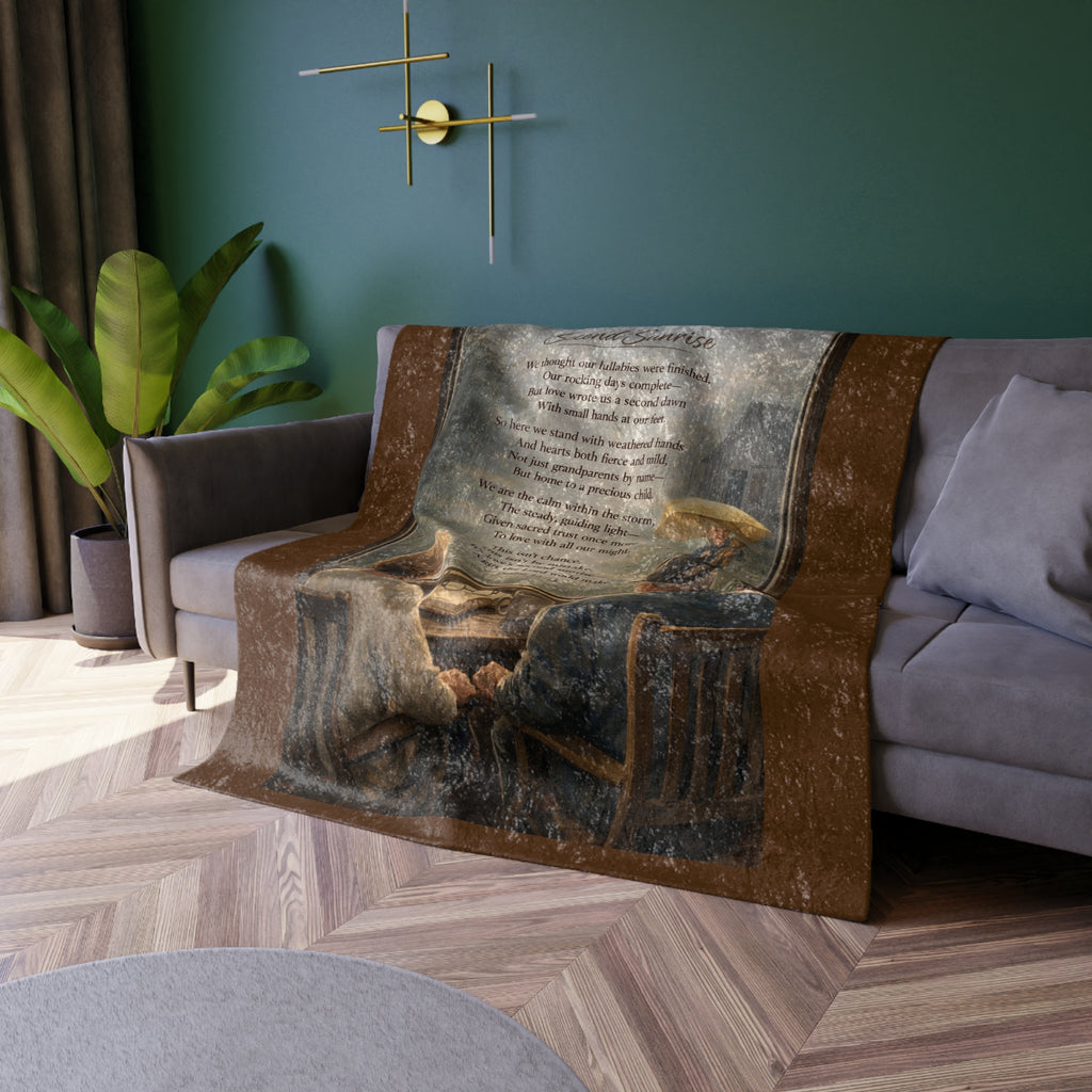 Second Chances - Crushed Velvet Blanket with Vintage Piano Couple