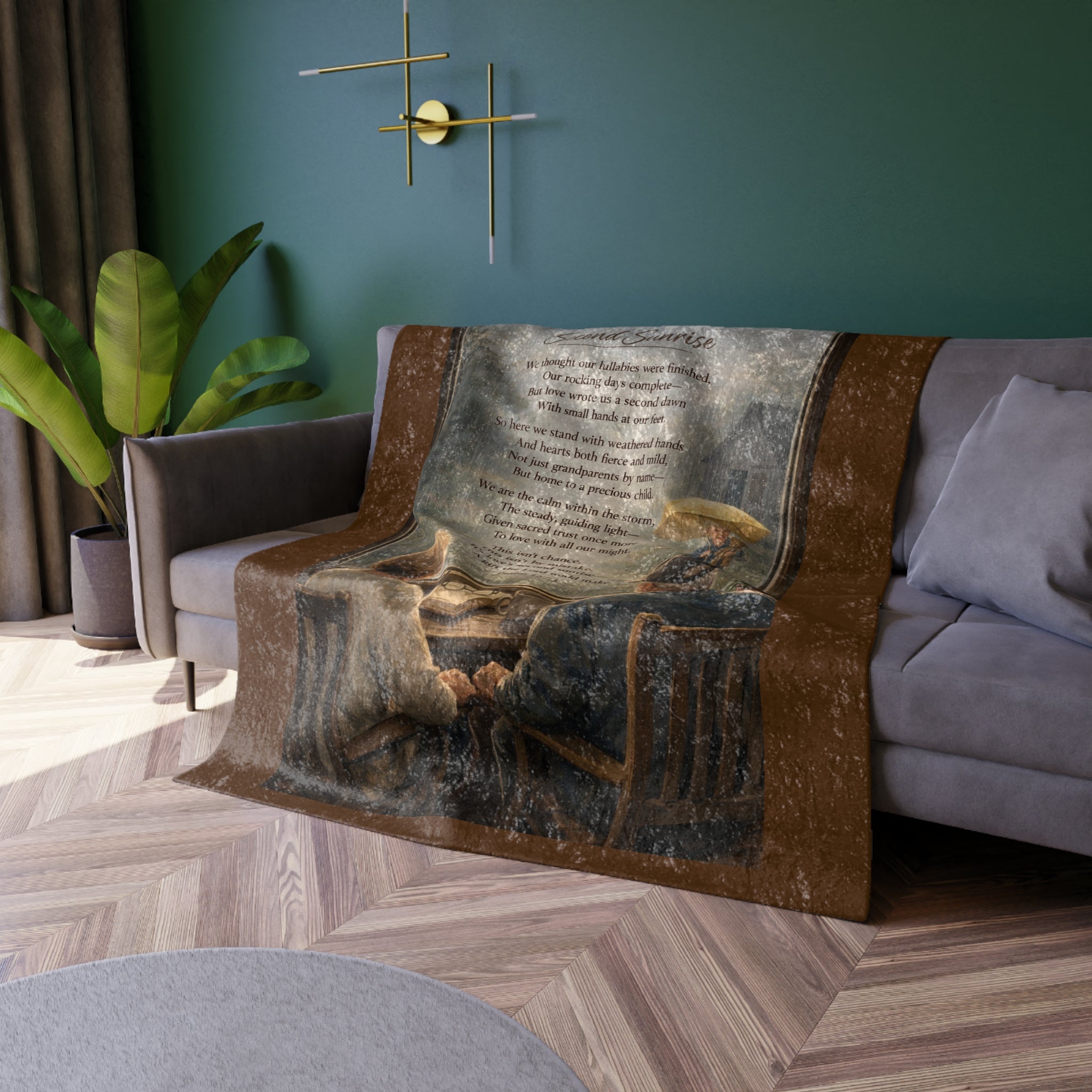 Second Chances - Crushed Velvet Blanket with Vintage Piano Couple