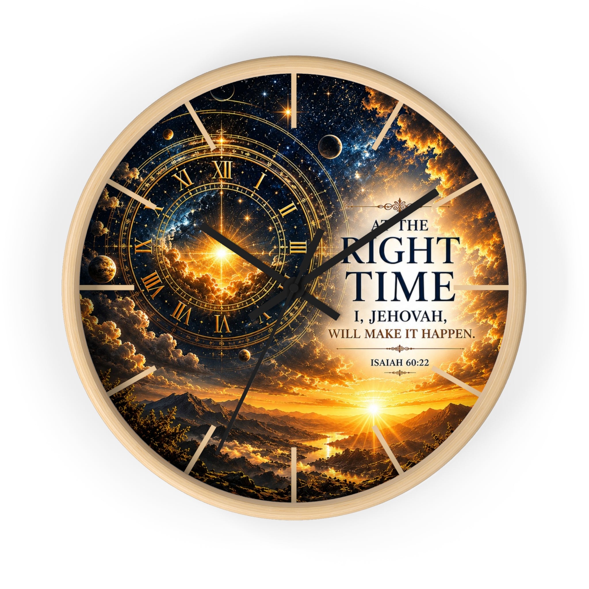 The Right Time Wall Clock | Isaiah 60:22 Christian Scripture Clock | Inspirational Faith Deco