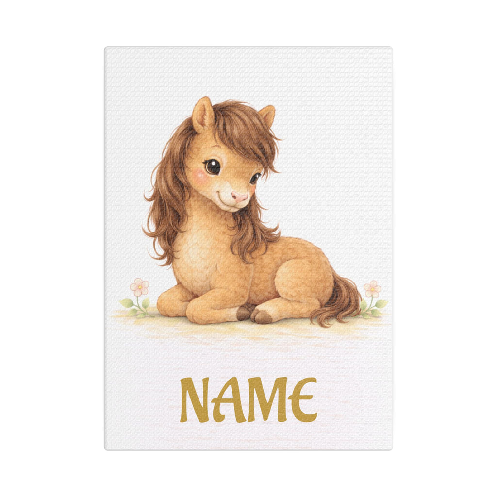 Personalized Foal Canvas — Custom Name Nursery Wall Art