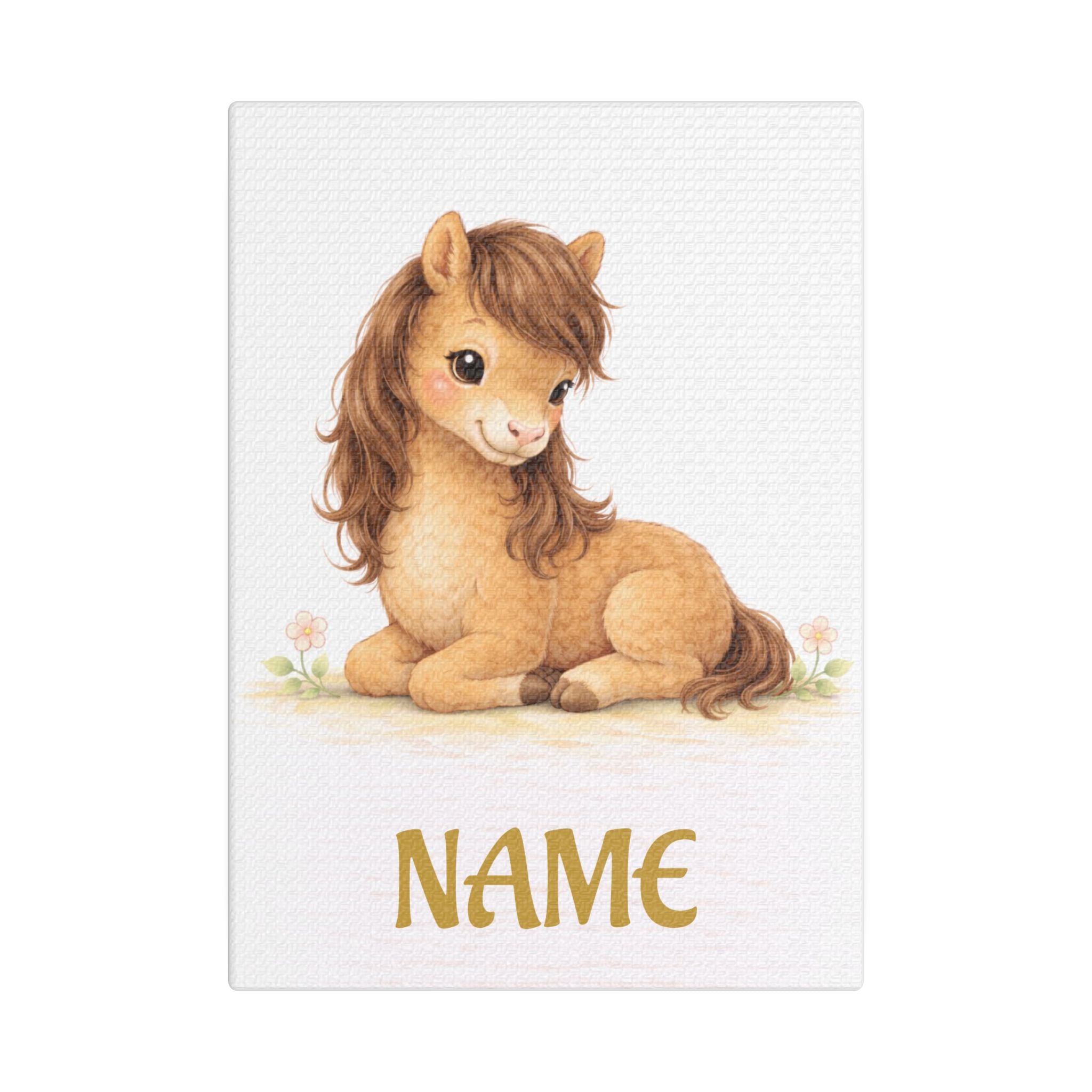 Personalized Foal Canvas — Custom Name Nursery Wall Art