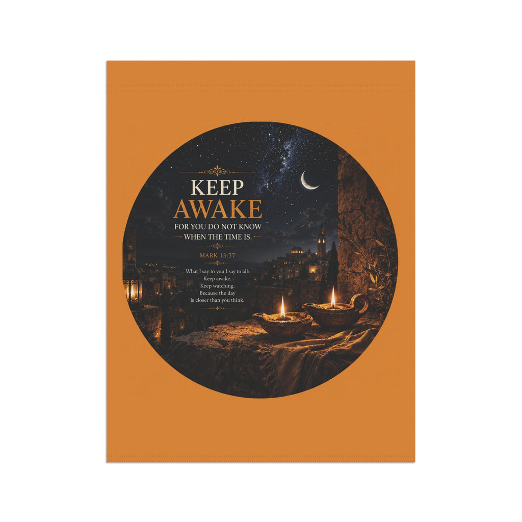 Keep Awake Garden Flag | Nightscape Inspirational Outdoor Banner | Poetic Moonlight Garden Decor