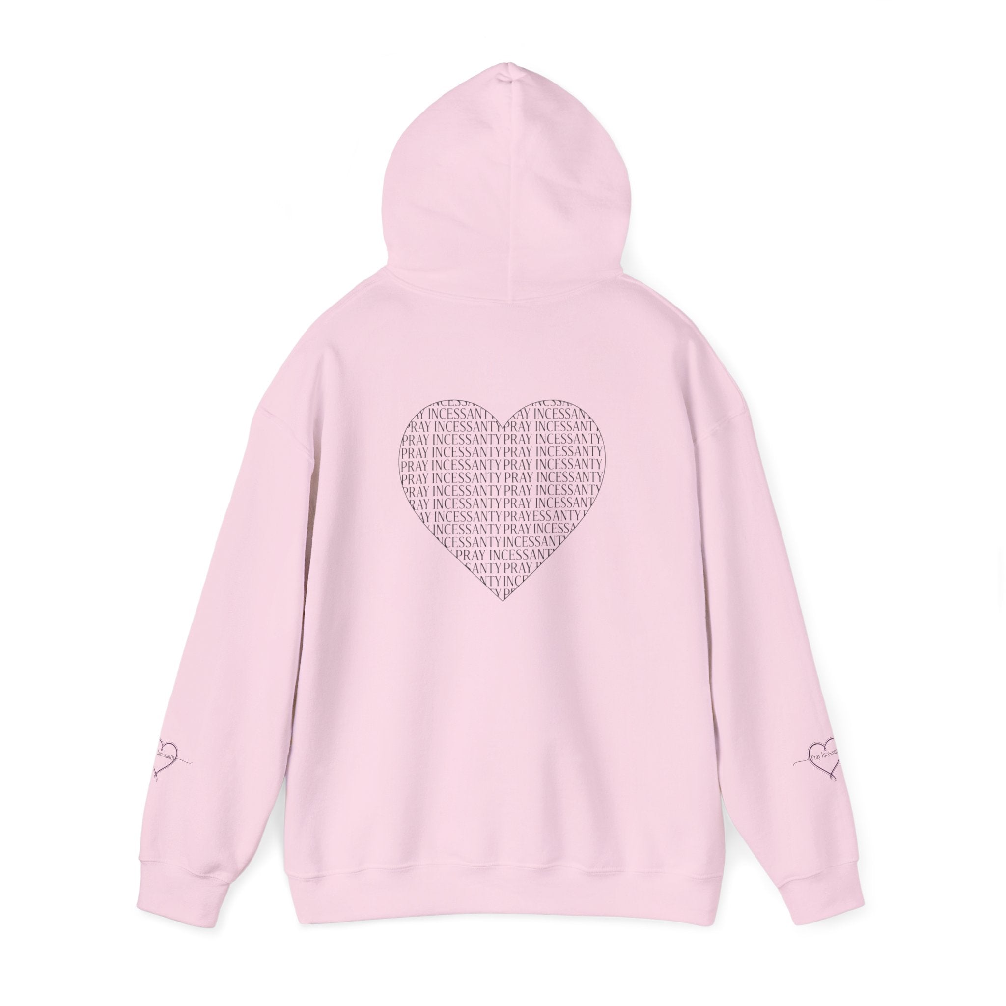 'Pray Incessantly' Heart Script Hoodie — Faith-Inspired Pullover
