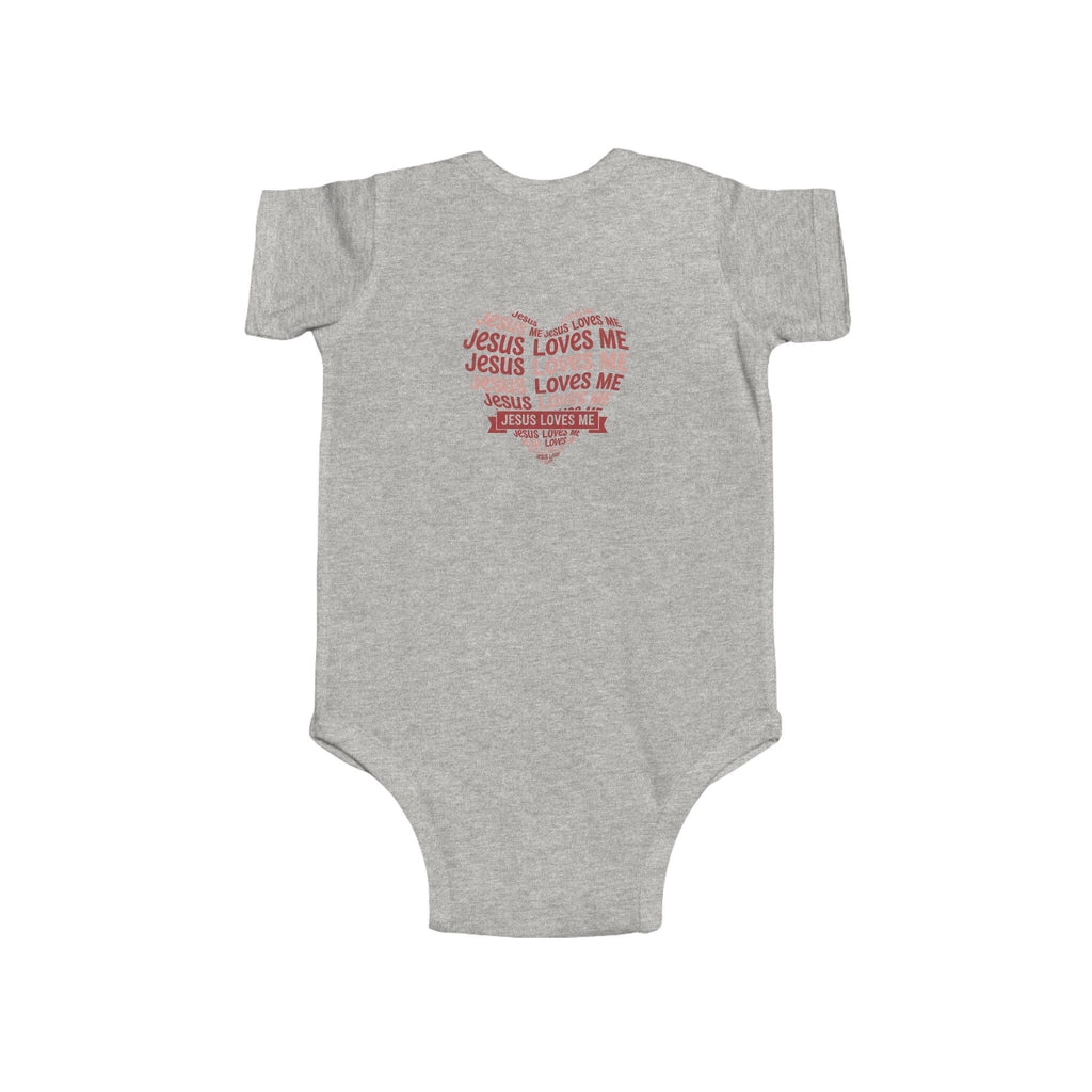 Jesus Loves Me Heart Infant Bodysuit – Christian Baby Onesie | Faith Inspired Baby Clothing