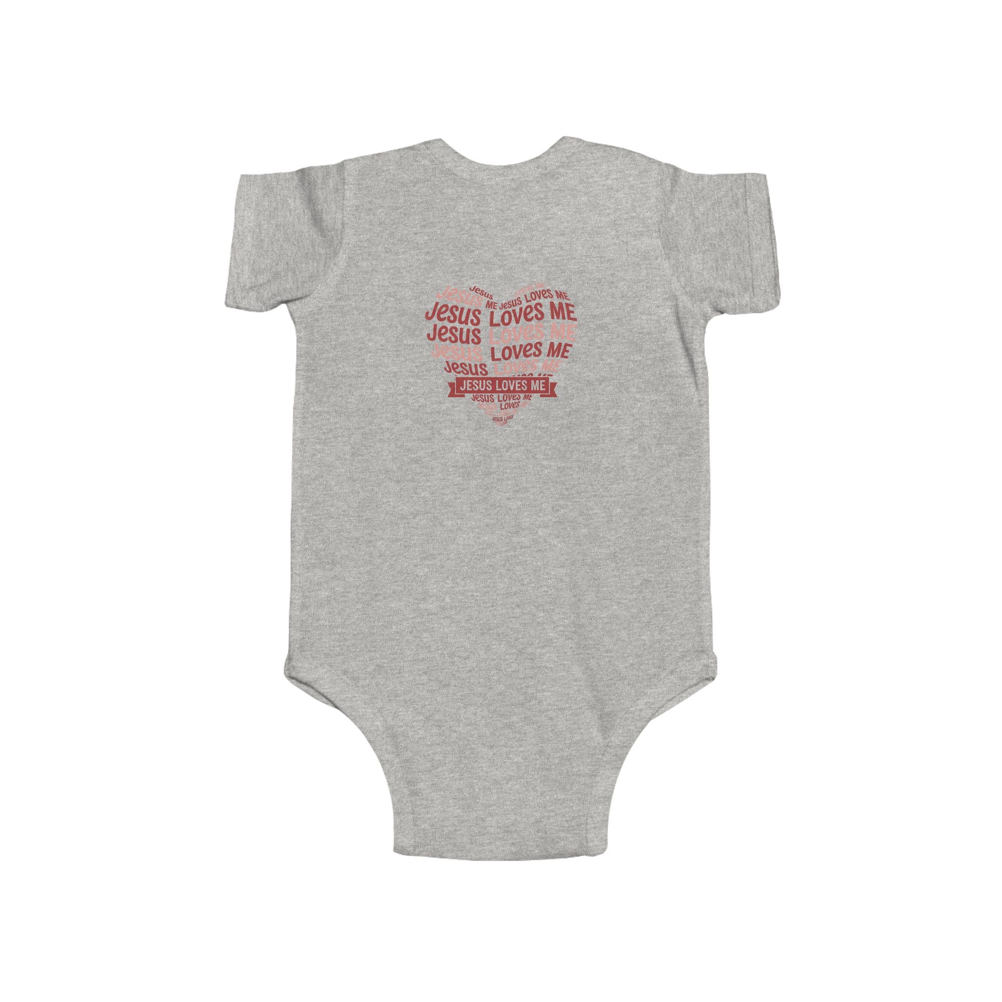 Jesus Loves Me Heart Infant Bodysuit – Christian Baby Onesie | Faith Inspired Baby Clothing