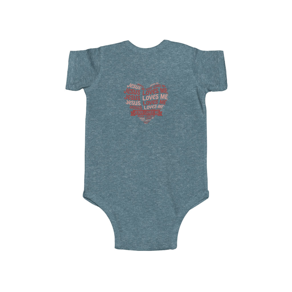 Jesus Loves Me Heart Infant Bodysuit – Christian Baby Onesie | Faith Inspired Baby Clothing