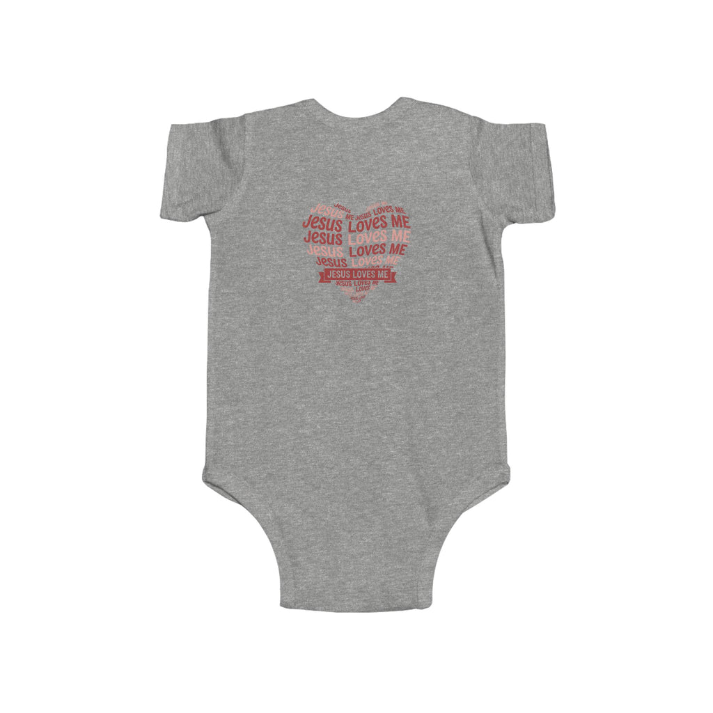 Jesus Loves Me Heart Infant Bodysuit – Christian Baby Onesie | Faith Inspired Baby Clothing