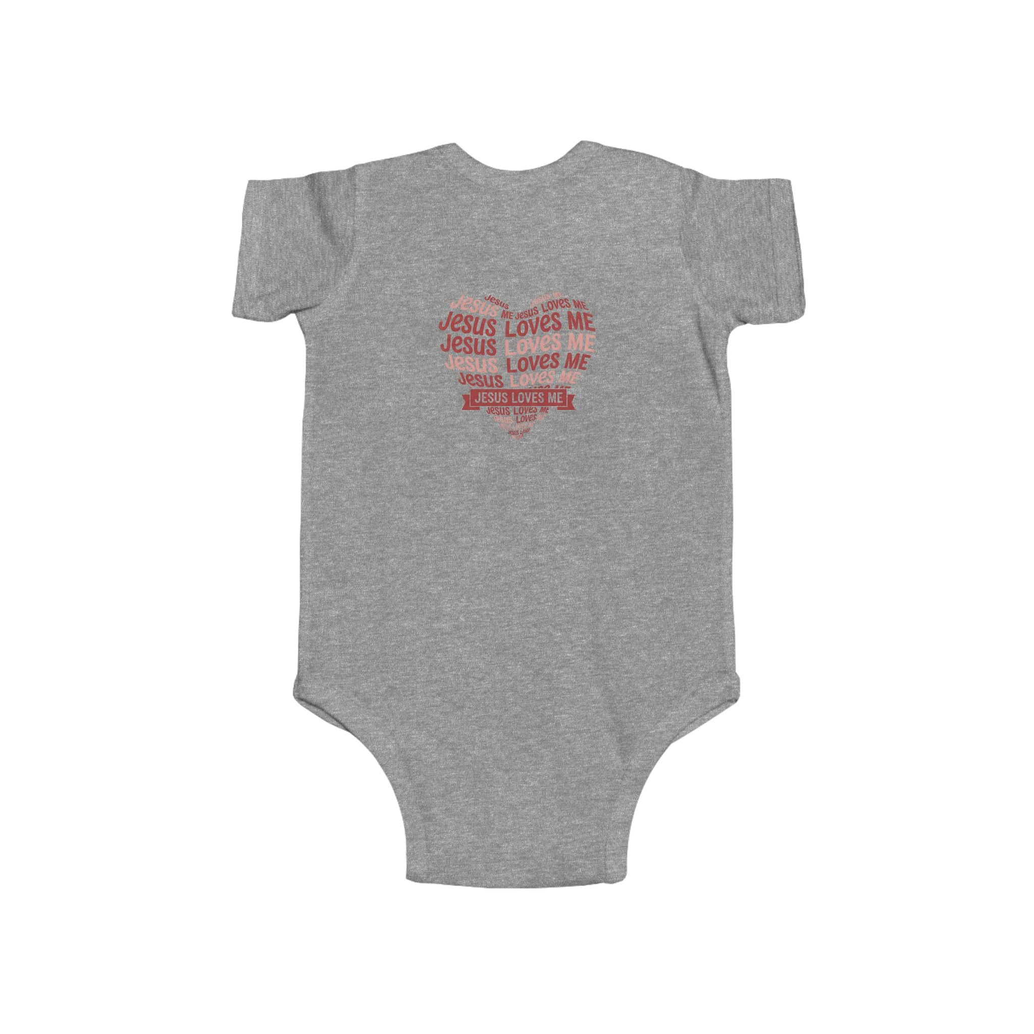 Jesus Loves Me Heart Infant Bodysuit – Christian Baby Onesie | Faith Inspired Baby Clothing