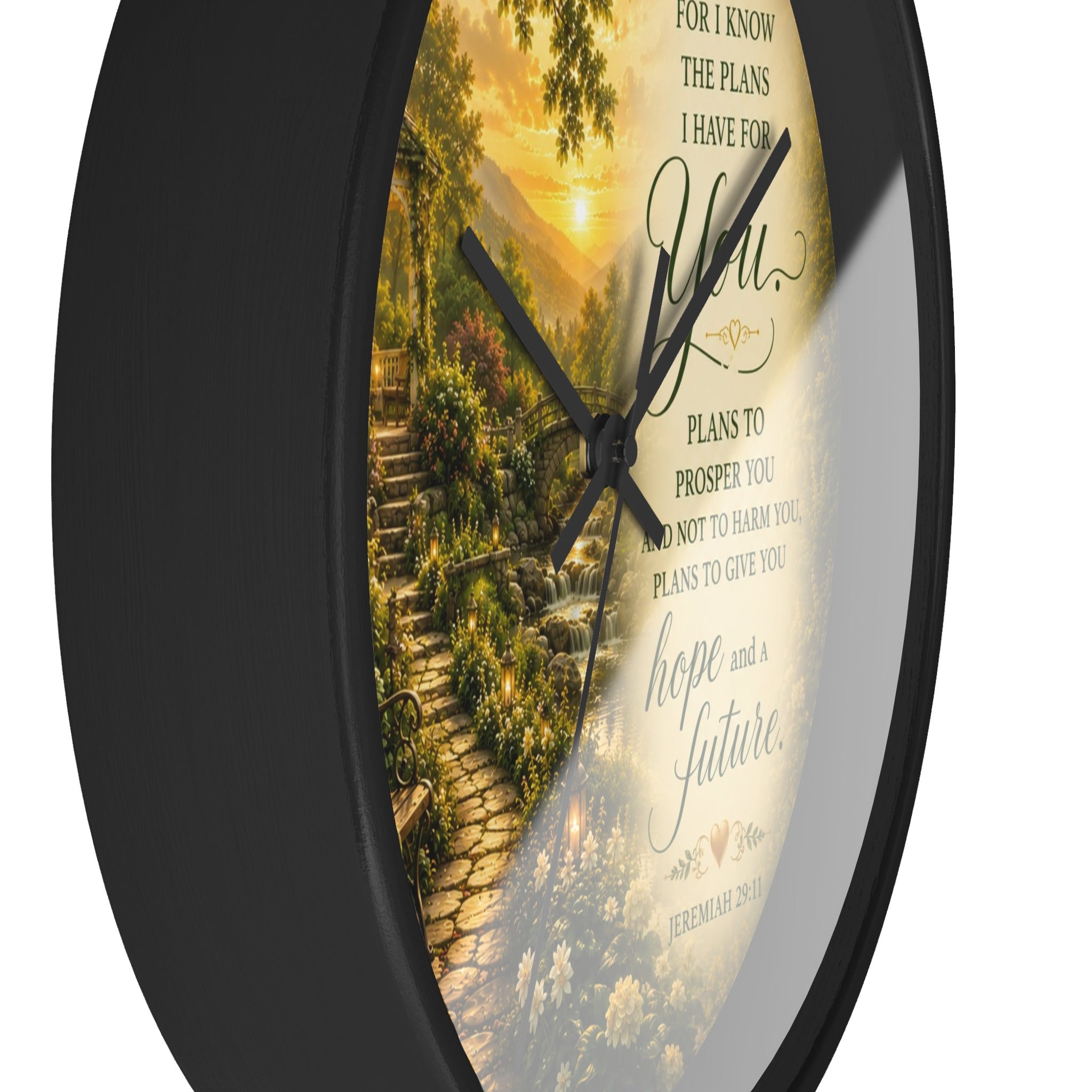 Jeremiah 29:11 Wall Clock | Hope and Future Christian Scripture Clock | Inspirational Garden Decor