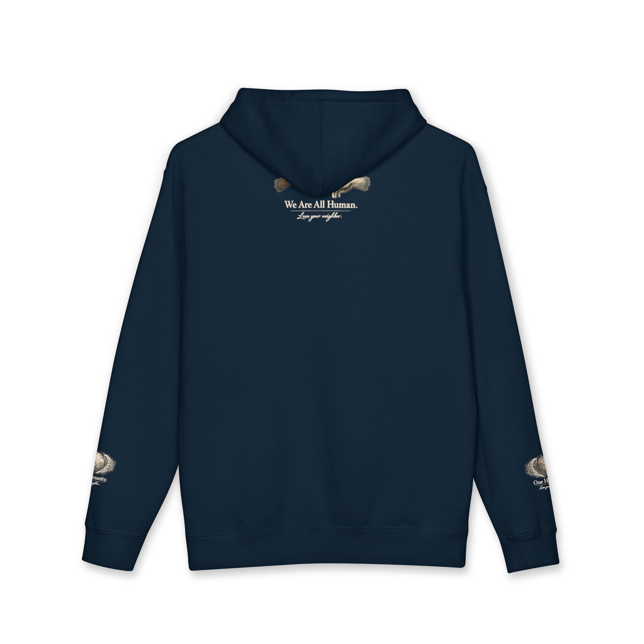 “One Humanity” Hoodie – “Love Your Neighbor” Earth & Wings Graphic Sweatshirt