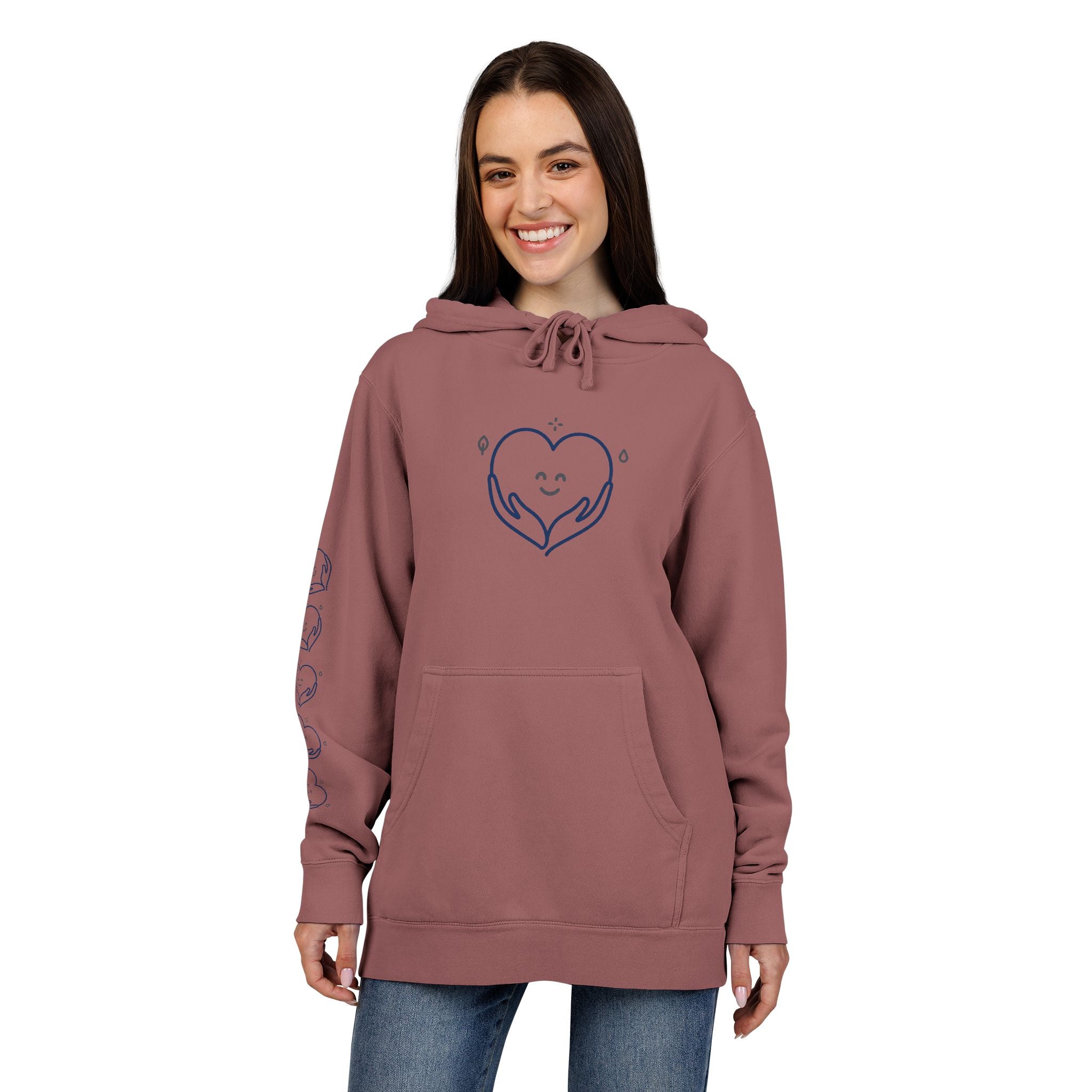 Kindness Changes Everything Hoodie – Heart Graphic Pigment-Dyed Sweatshirt