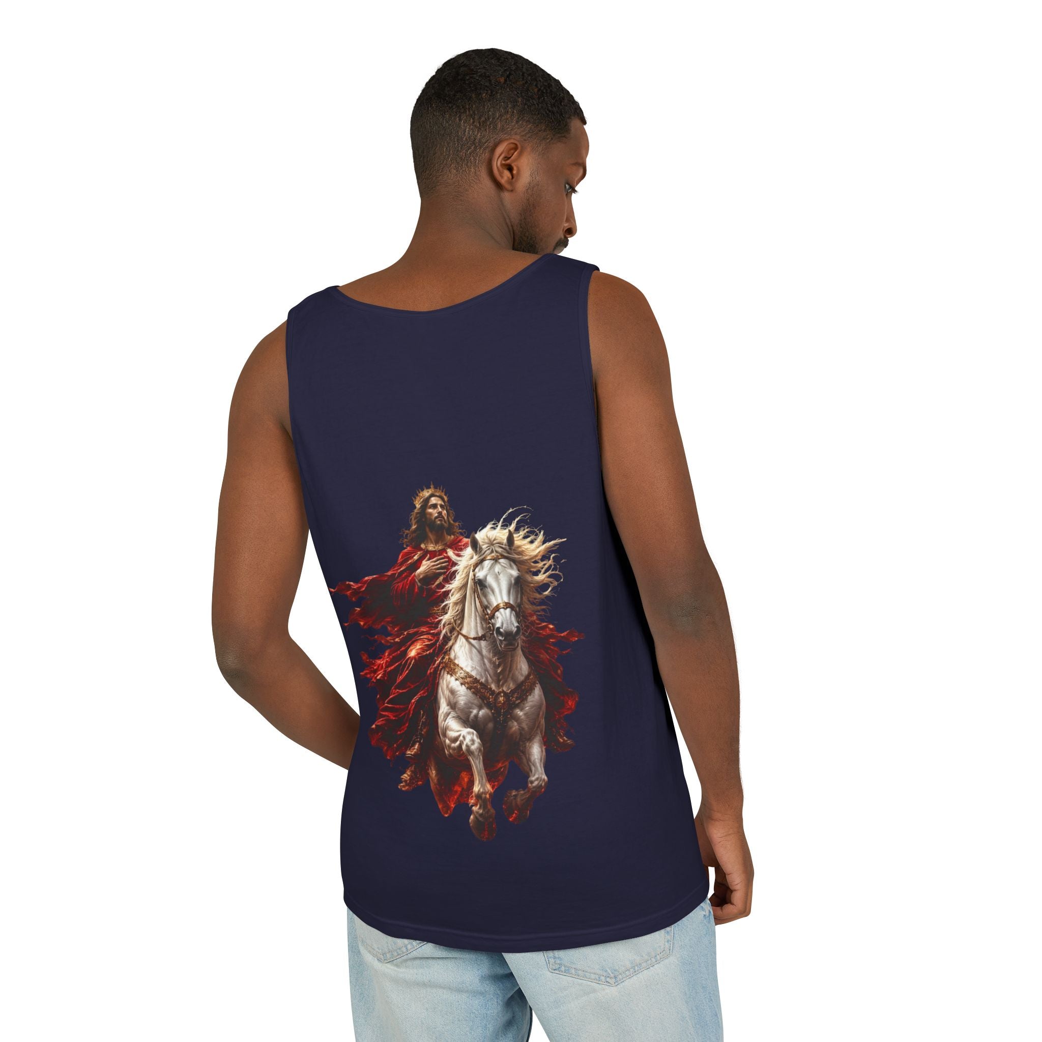 Jesus Second Coming Tank Top | Jesus on White Horse Christian Tank | Inspirational Faith Apparel