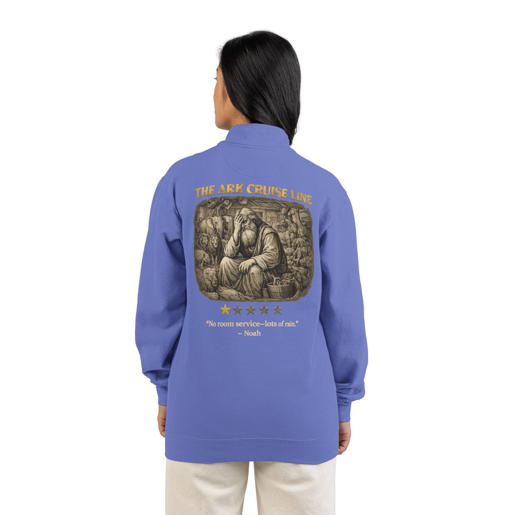 Noah – Quarter-Zip Sweatshirt | “No Room Service — Lots of Rain” Review – Five-Star Faith Series