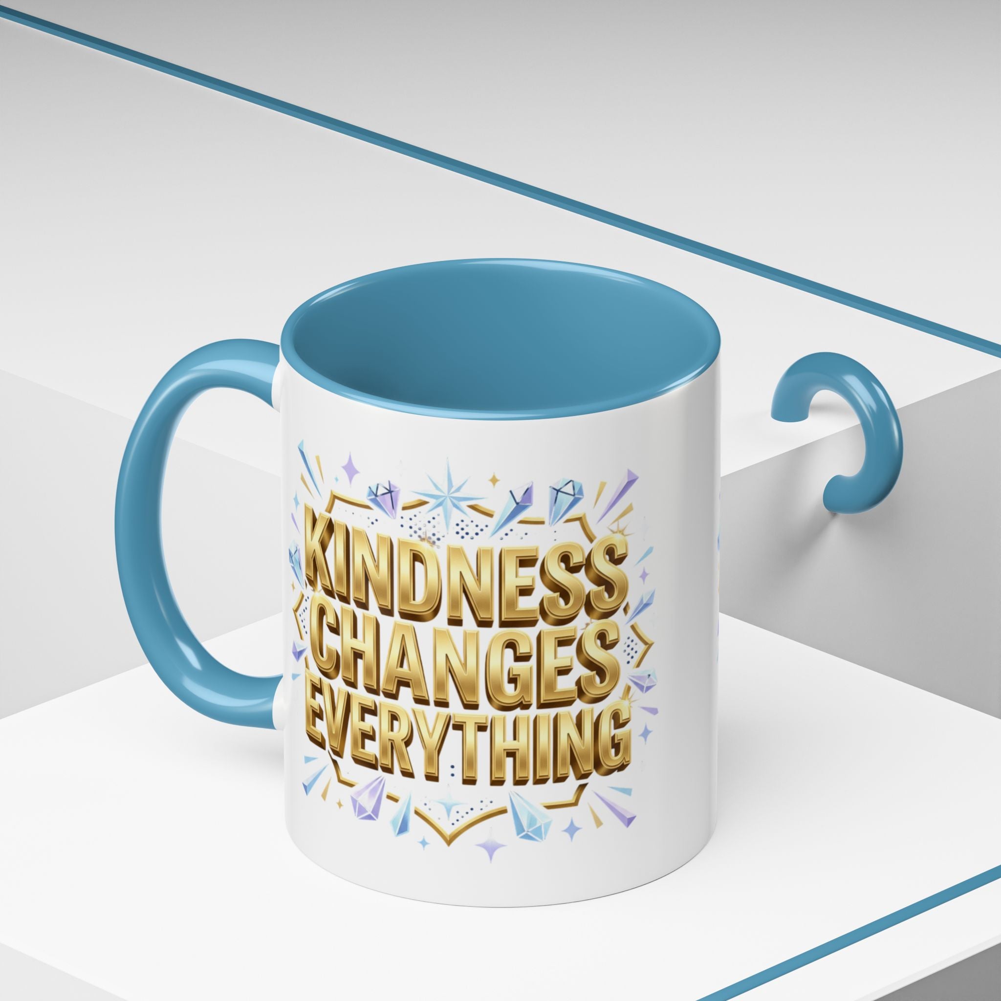 Gold-Kindness Changes Everything Coffee Mug | Inspirational Gold Script Mug | Faith Freedom Creations