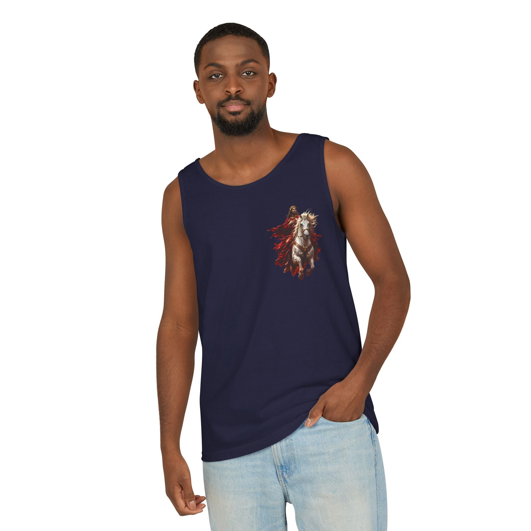Jesus Second Coming Tank Top | Jesus on White Horse Christian Tank | Inspirational Faith Apparel