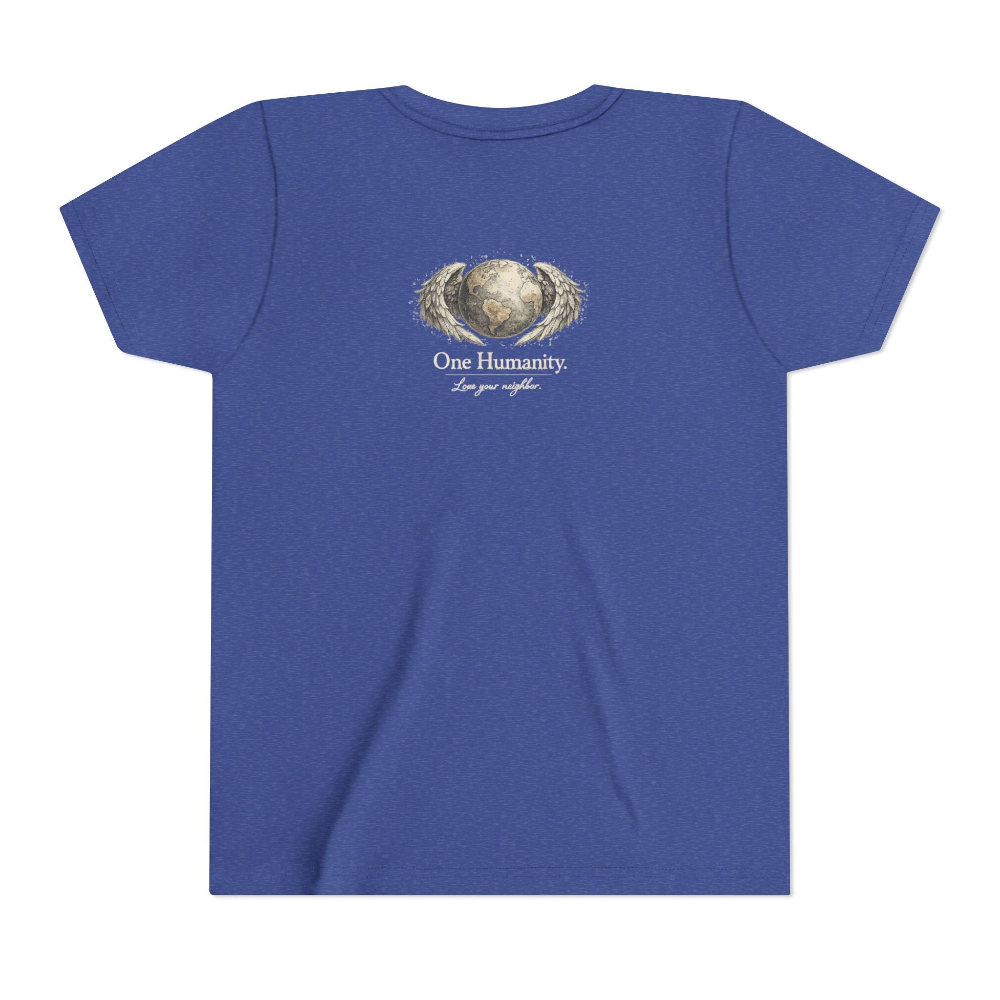 Youth “Quiet Kindness Changes Everything” Tee – Kids Inspirational T-Shirt with Earth & Friends Graphic