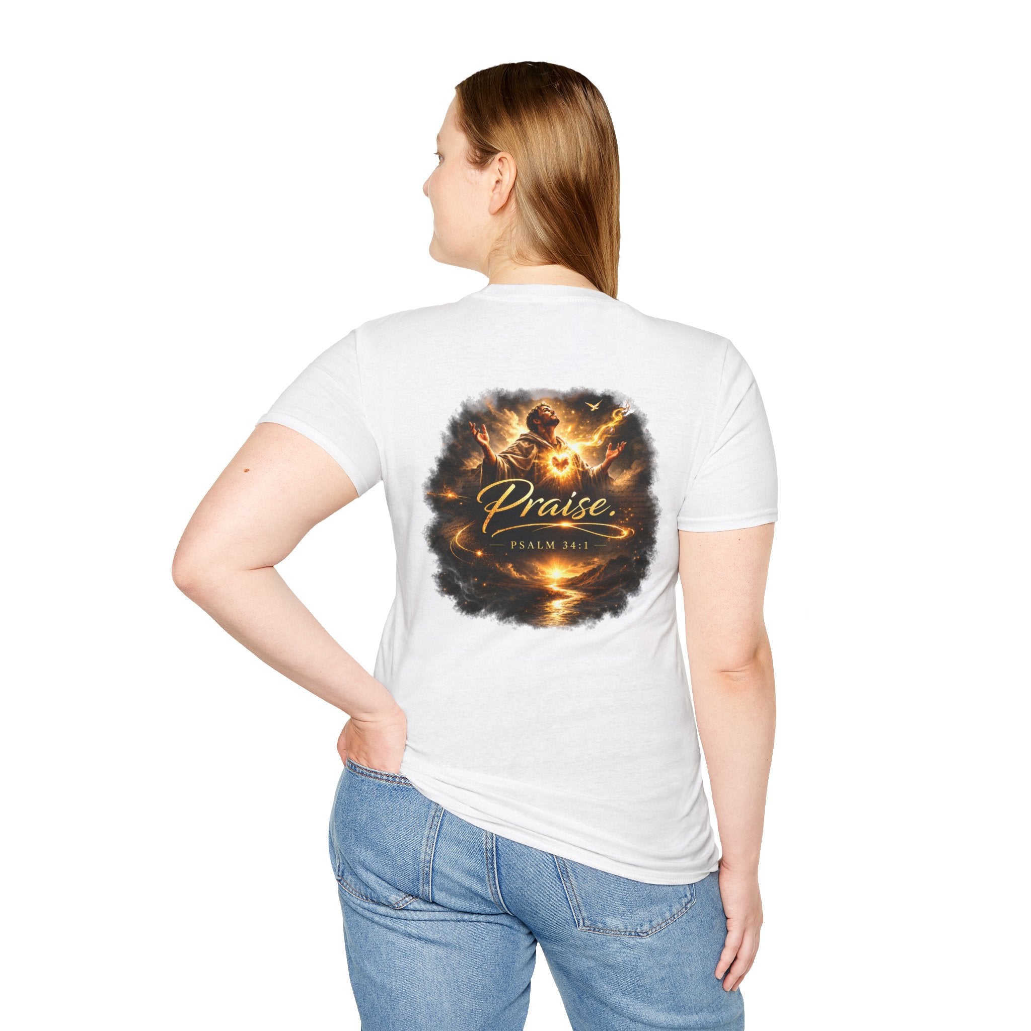 Minimalist Christian T-shirt featuring a Dove of Peace chest emblem with the words “Pray, Love, Remember” on a soft lightweight faith-inspired tee.