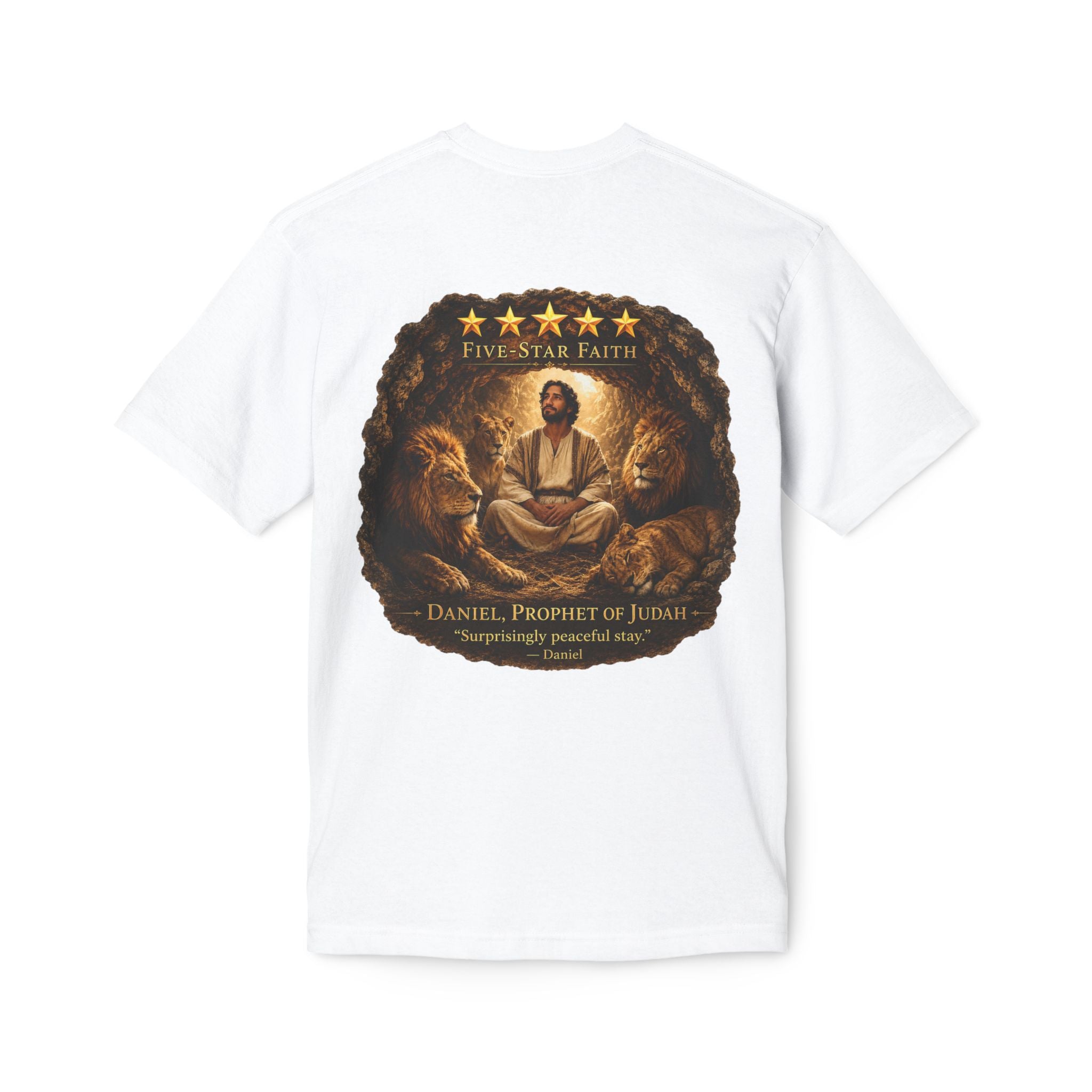 Daniel Review "Stay" Christian T-Shirt — Faith-Based Lion Design