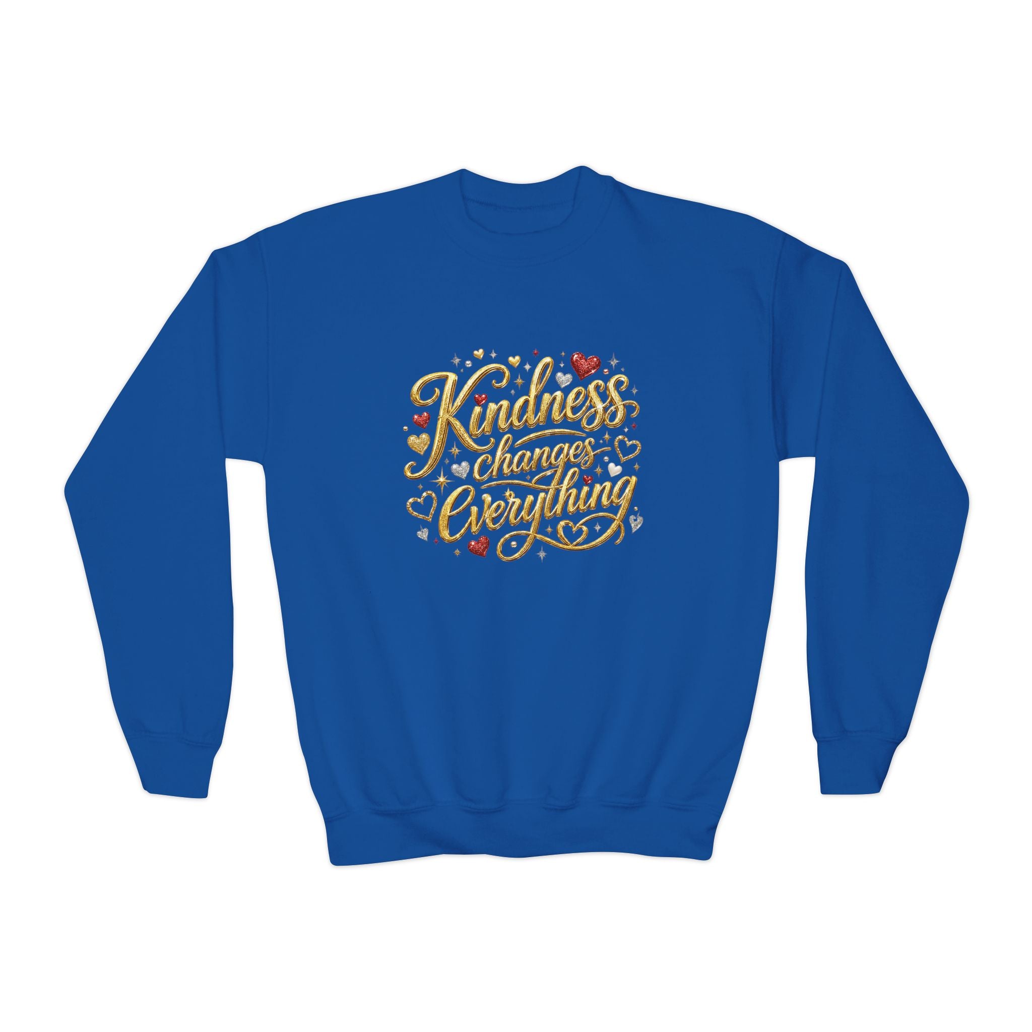 Kindness Changes Everything Youth Crewneck Sweatshirt – Inspirational Kids Pullove