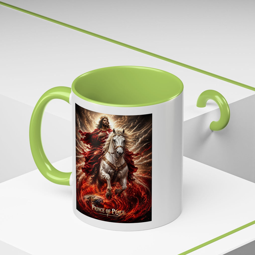 Prince of Peace Coffee Mug | Christian Jesus Rider Accent Mug | Inspirational Faith Gift