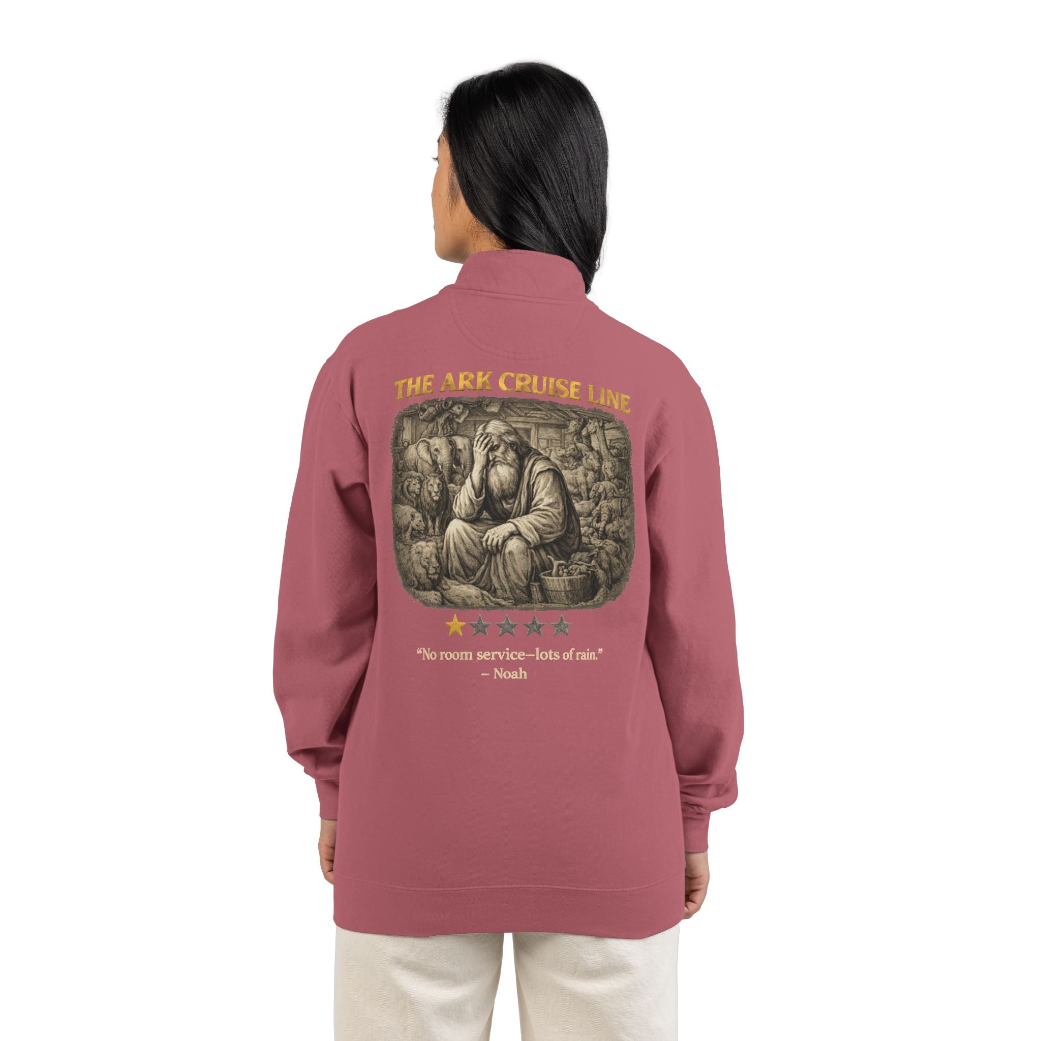 Noah – Quarter-Zip Sweatshirt | “No Room Service — Lots of Rain” Review – Five-Star Faith Series