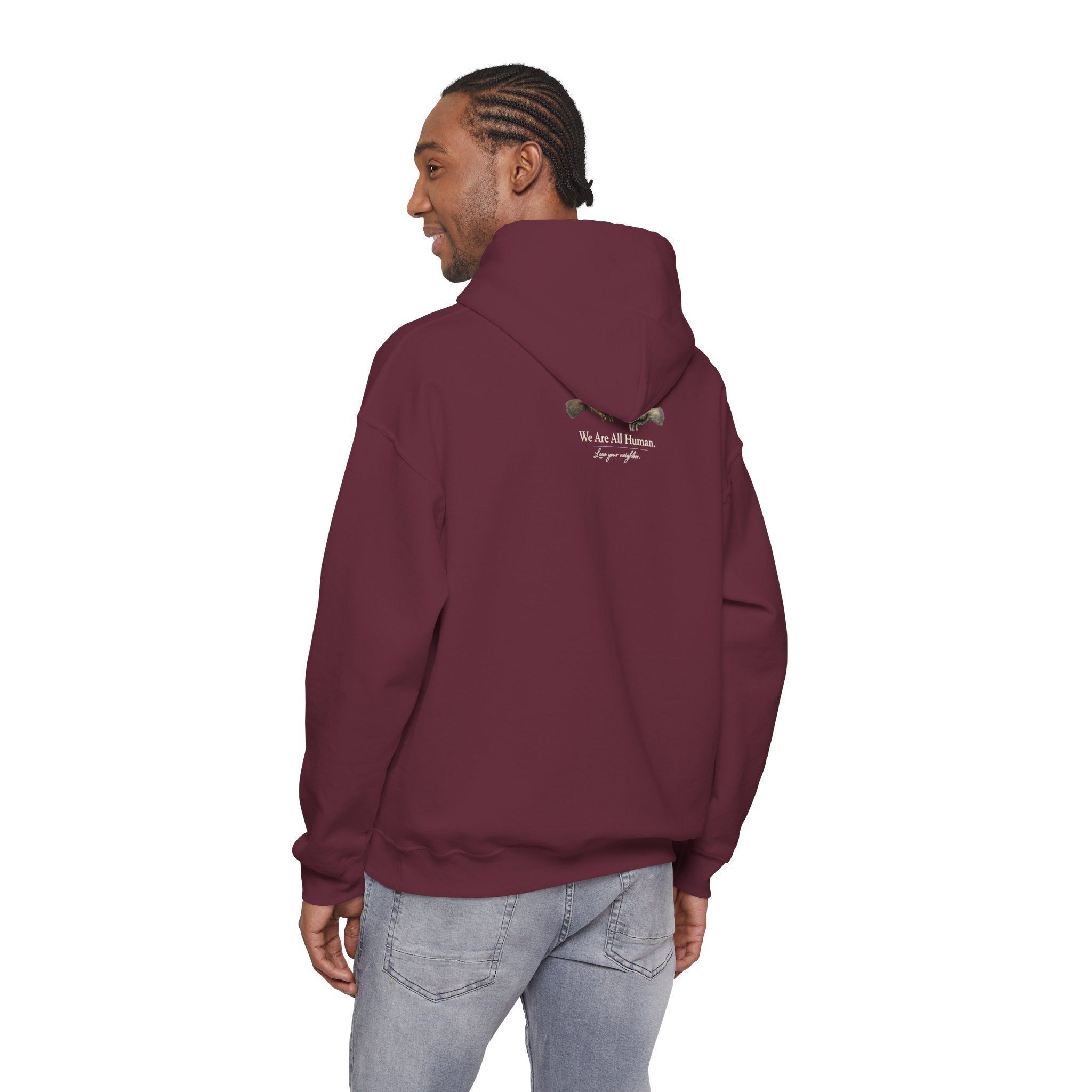 “Love People Anyway” Hoodie – Inspirational Script Graphic Sweatshirt | Compassion Message Pullover