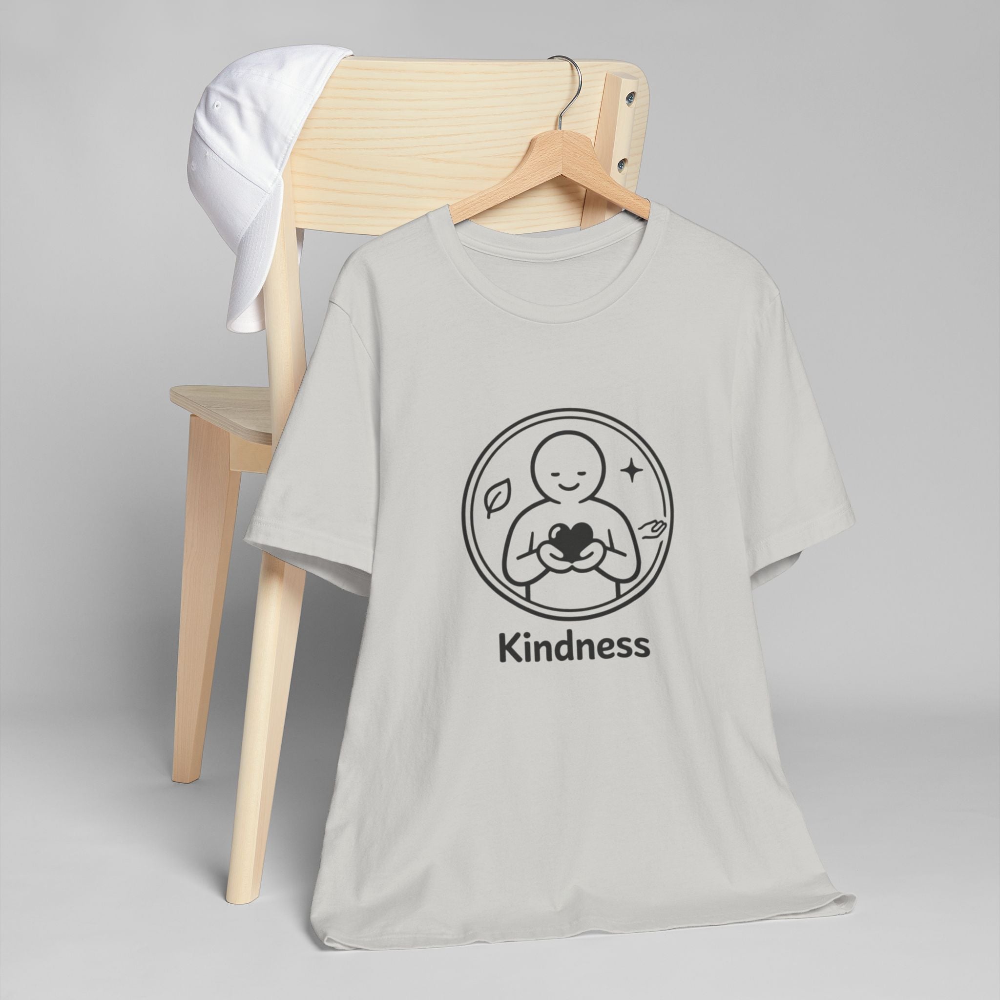 Kindness Minimalist T-Shirt | Inspirational Heart Emblem Tee | Soft Everyday Graphic Shirt
