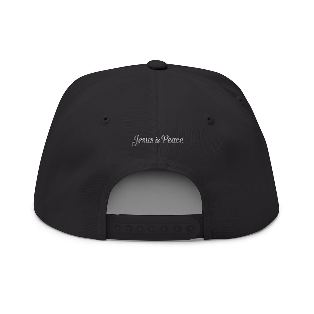 Embroidered "Jesus is Peace" Flat Bill Cap — Christian Snapback Hat