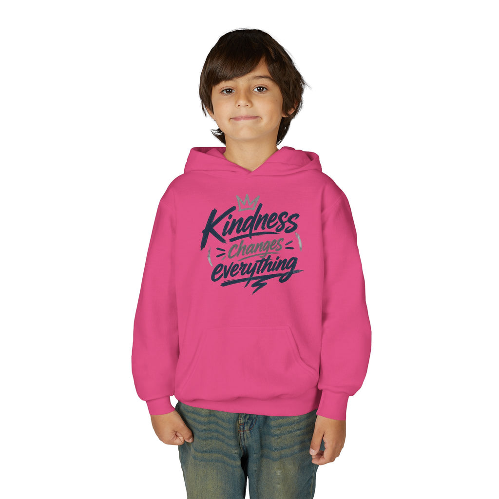 Youth Hoodie – “Kindness Changes Everything” Inspirational Kids Pullover
