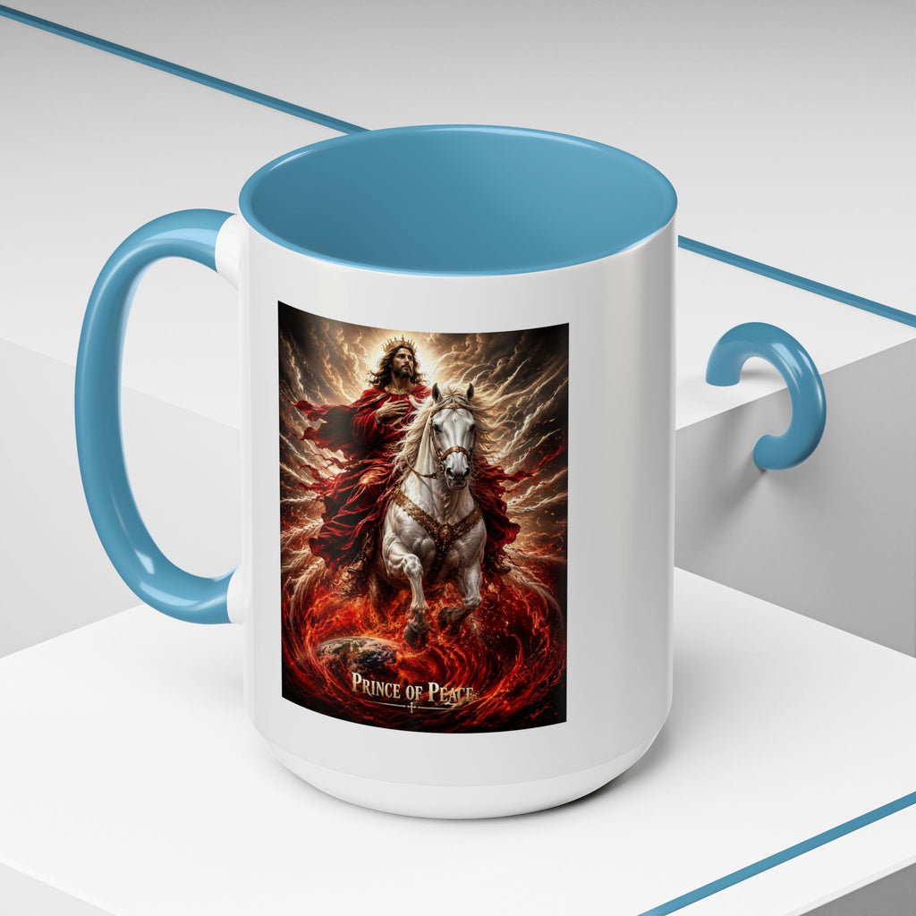 Prince of Peace Coffee Mug | Christian Jesus Rider Accent Mug | Inspirational Faith Gift