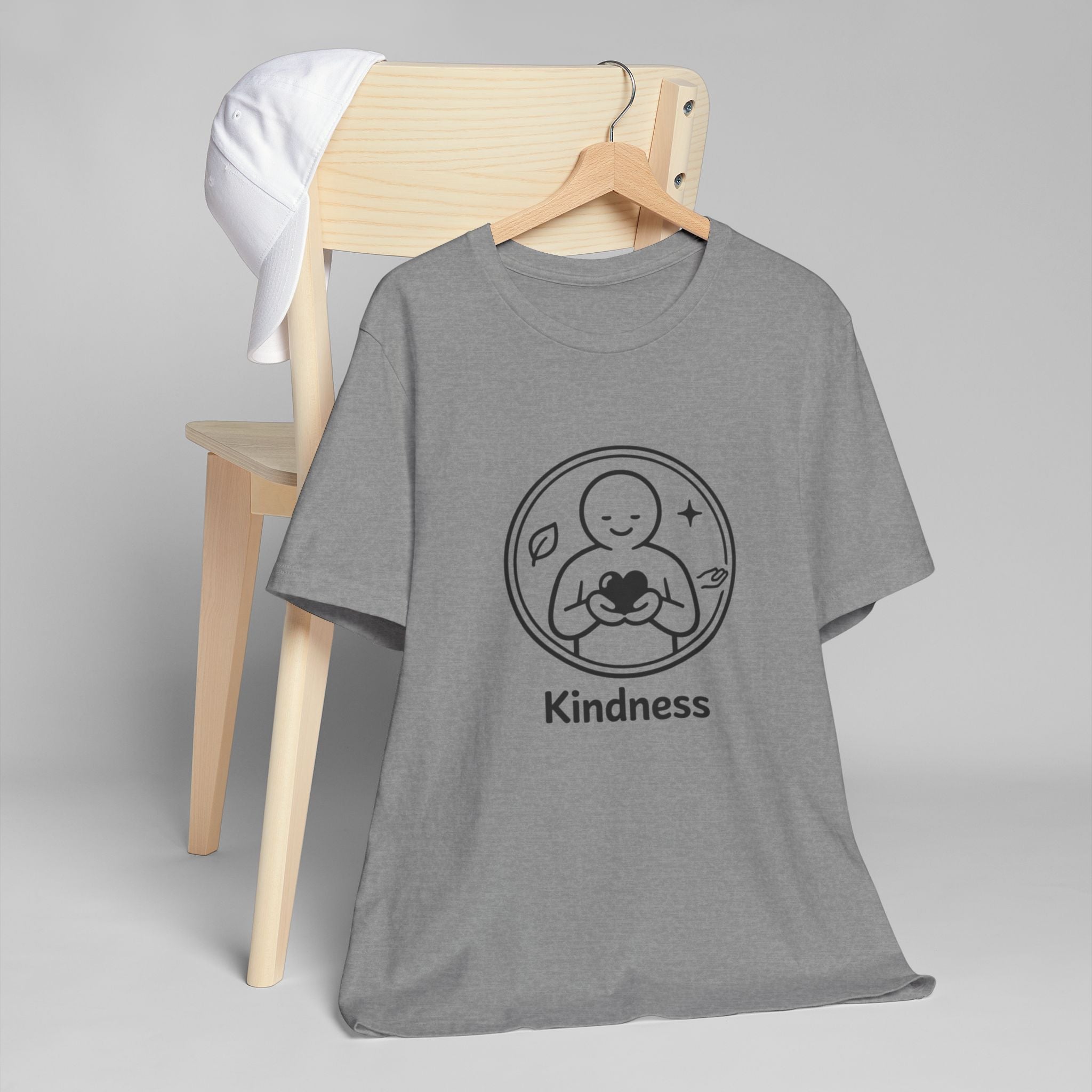 Kindness Minimalist T-Shirt | Inspirational Heart Emblem Tee | Soft Everyday Graphic Shirt