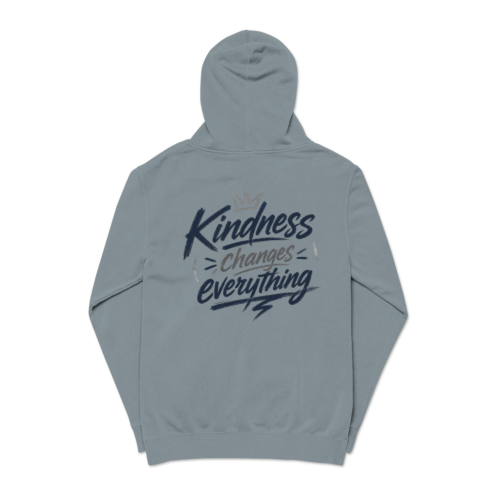 Kindness Changes Everything Hoodie – Heart Graphic Pigment-Dyed Sweatshirt