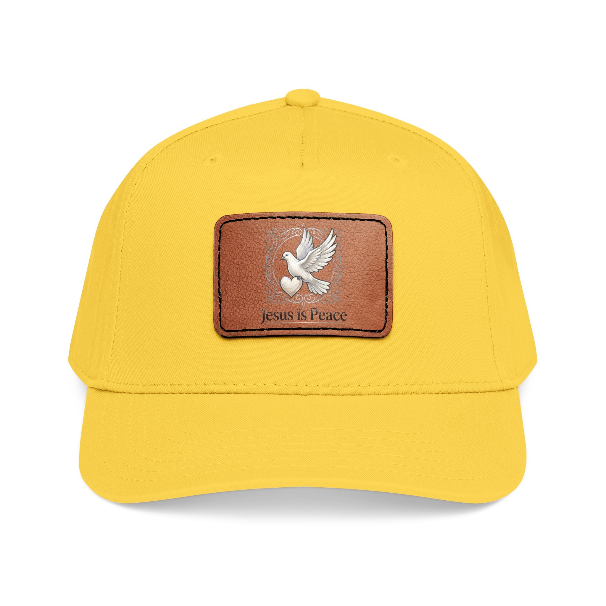 Jesus Is Peace Christian Leather Patch Hat | Dove Faith Baseball Cap | Inspirational Snapback Cap