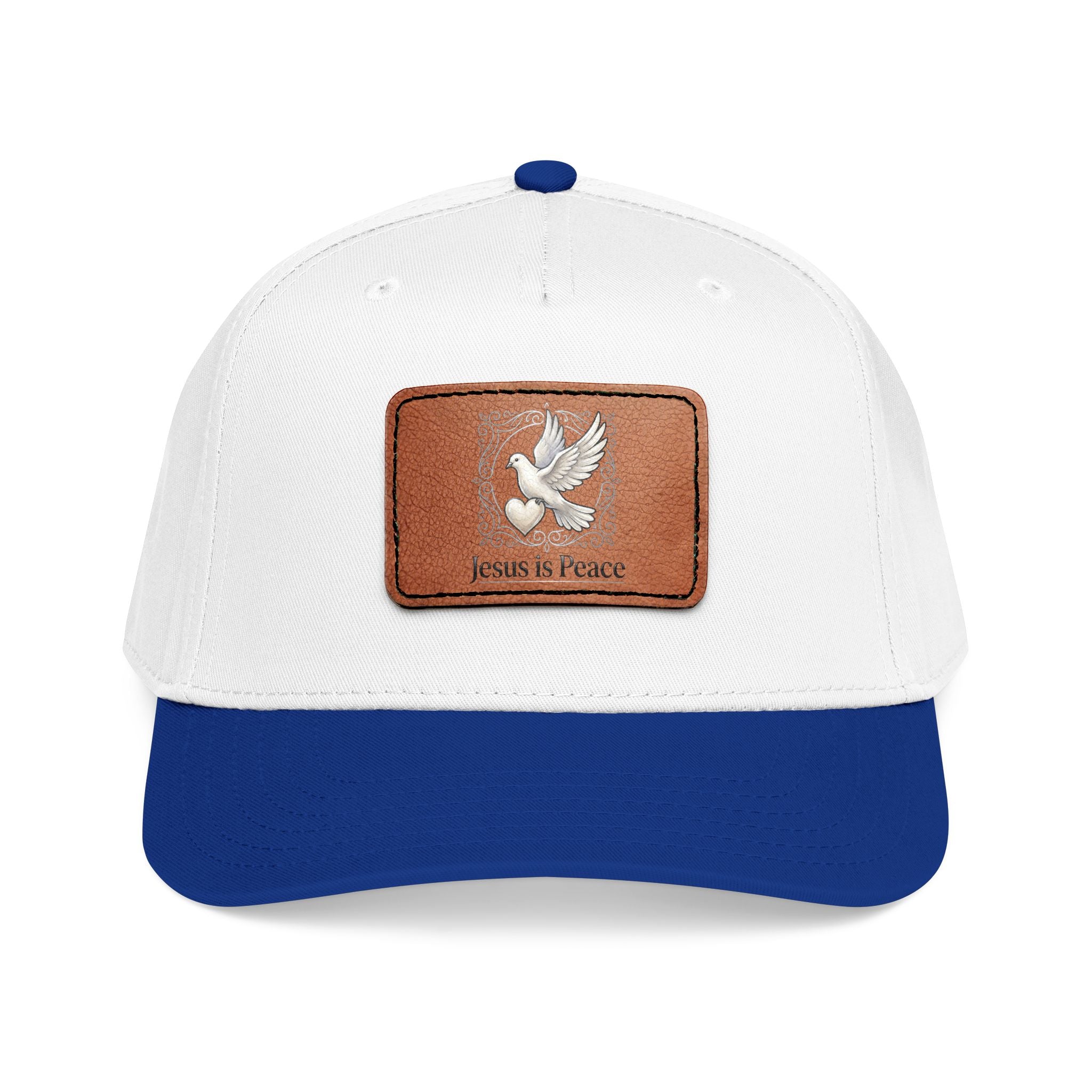 Jesus Is Peace Christian Leather Patch Hat | Dove Faith Baseball Cap | Inspirational Snapback Cap