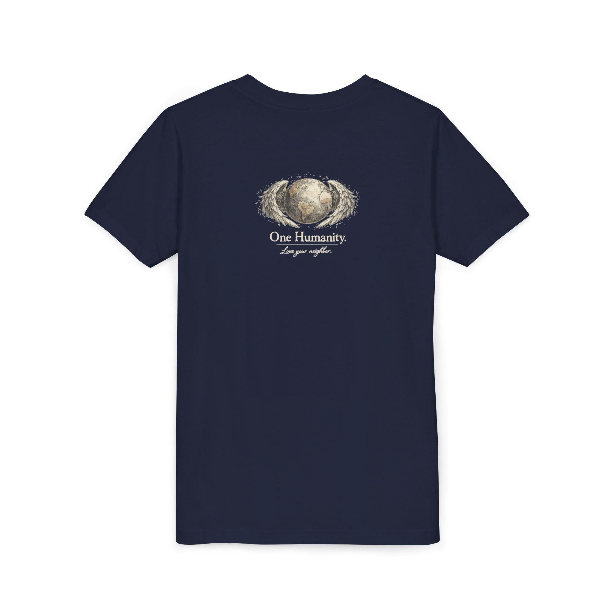 Youth “Quiet Kindness Changes Everything” Tee – Kids Inspirational T-Shirt with Earth & Friends Graphic
