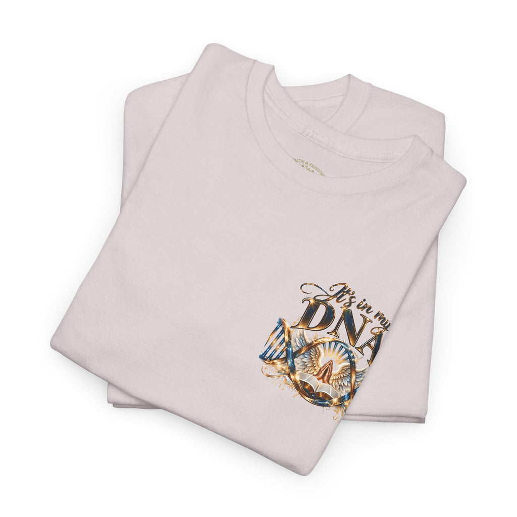 It's in My DNA Christian T-Shirt – Bible, Praying Hands & Angel Wings | Gildan Heavy Cotton Tee | Unisex