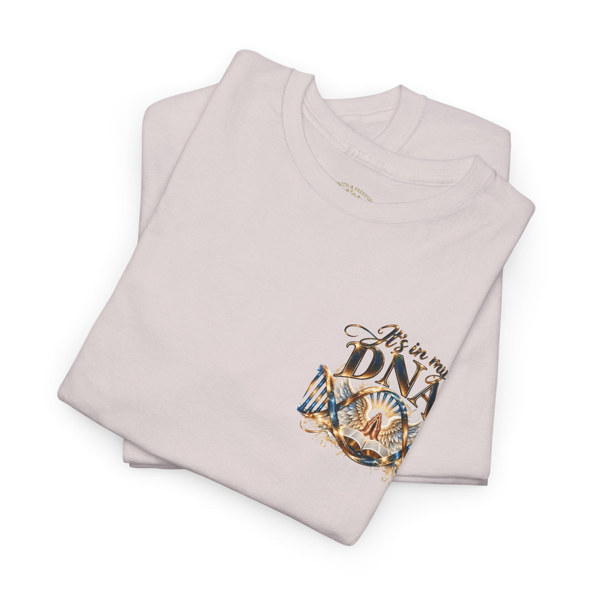 It's in My DNA Christian T-Shirt – Bible, Praying Hands & Angel Wings | Gildan Heavy Cotton Tee | Unisex