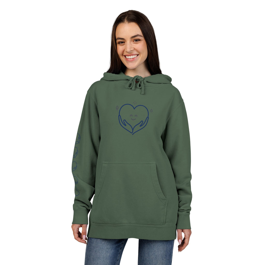 Kindness Changes Everything Hoodie – Heart Graphic Pigment-Dyed Sweatshirt