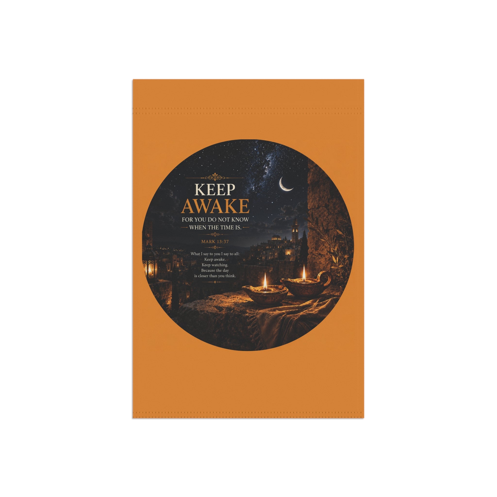 Keep Awake Garden Flag | Nightscape Inspirational Outdoor Banner | Poetic Moonlight Garden Decor